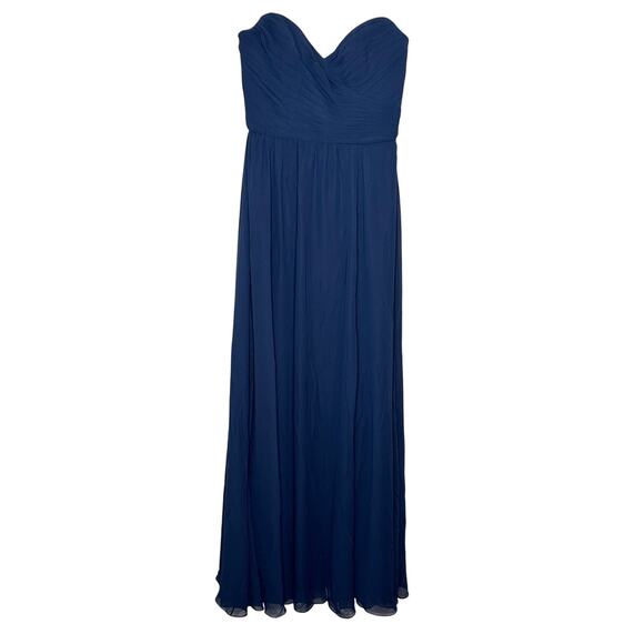 After Six NWT Blue Strapless Pleated Surplice Chiffon Maxi Dress Formal Sexy 2 - Picture 3 of 7